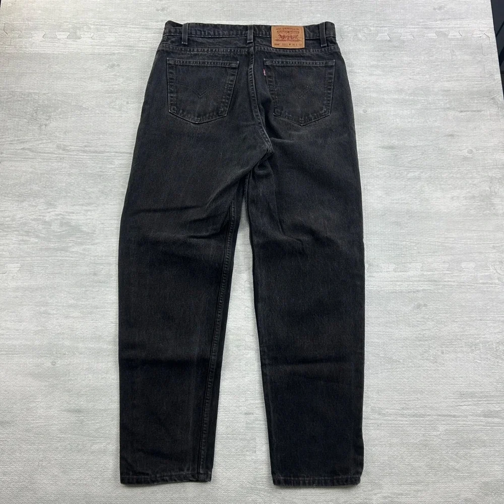 Vintage 90s Levis 550 Jeans Size 36x32 Black Relaxed‎ Fit Tapered Leg Pants